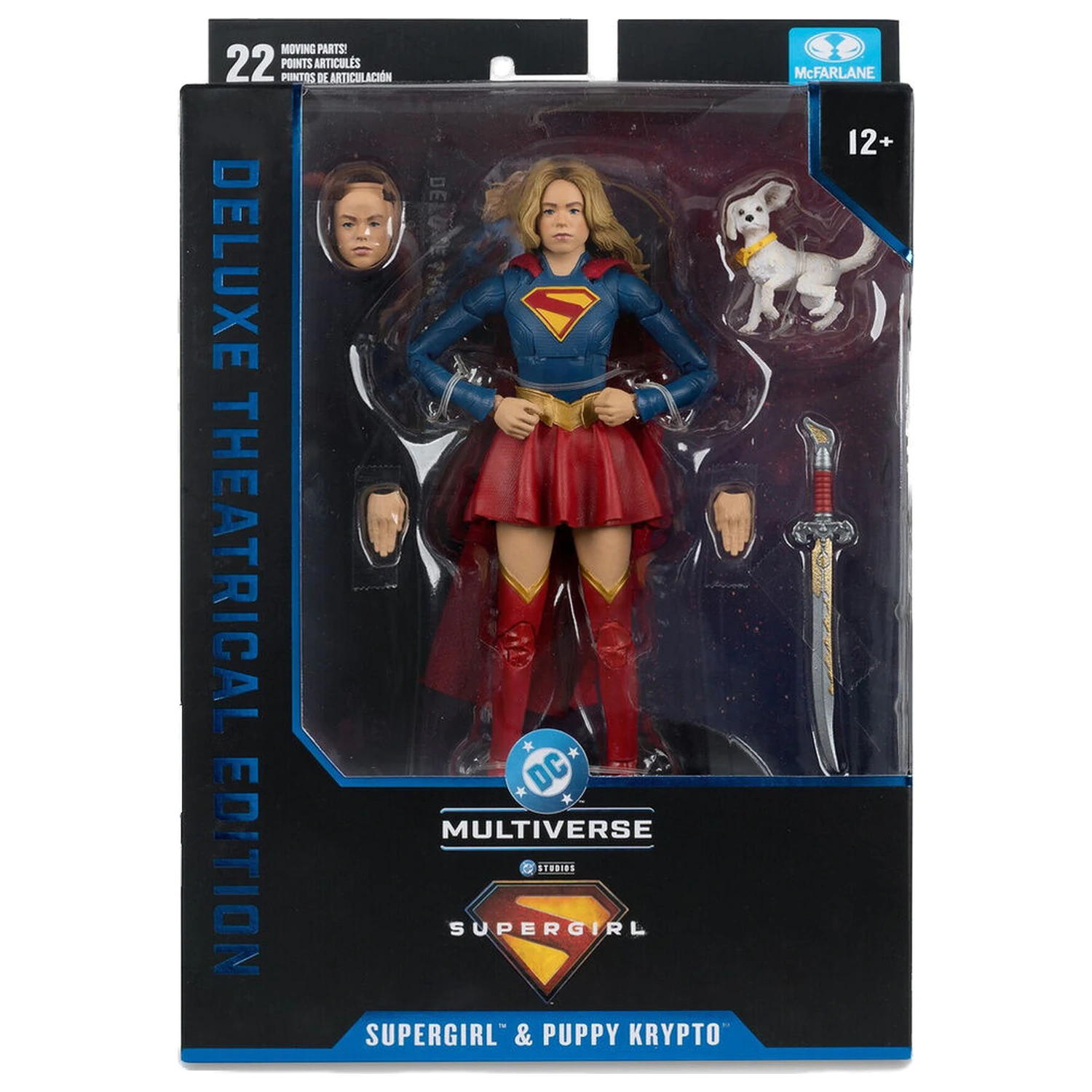 DC Comics Supergirl Deluxe Theatrical Edition Supergirl & Puppy Kripto figure 18cm product photo