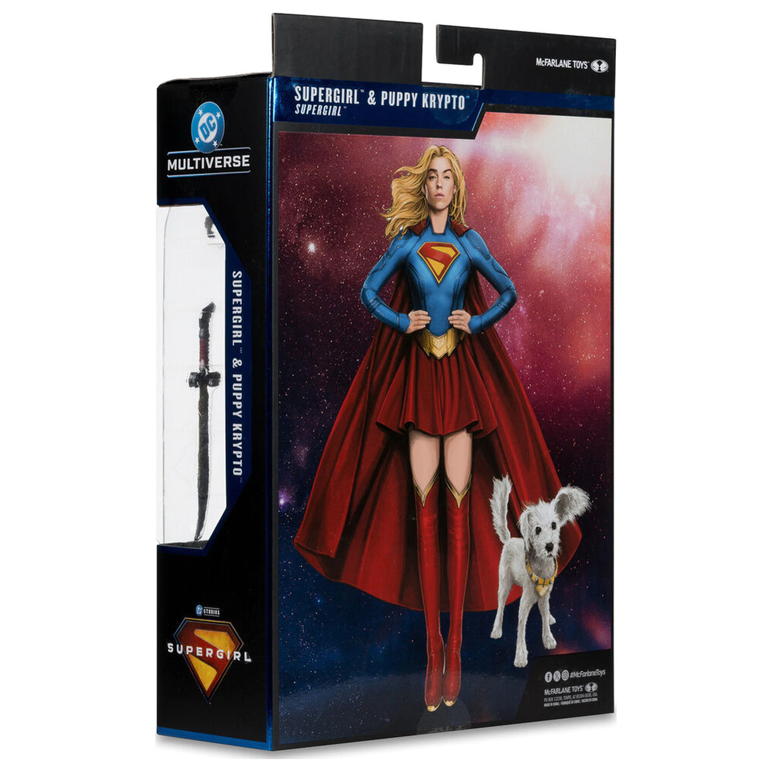 DC Comics Supergirl Deluxe Theatrical Edition Supergirl & Puppy Kripto figure 18cm product photo