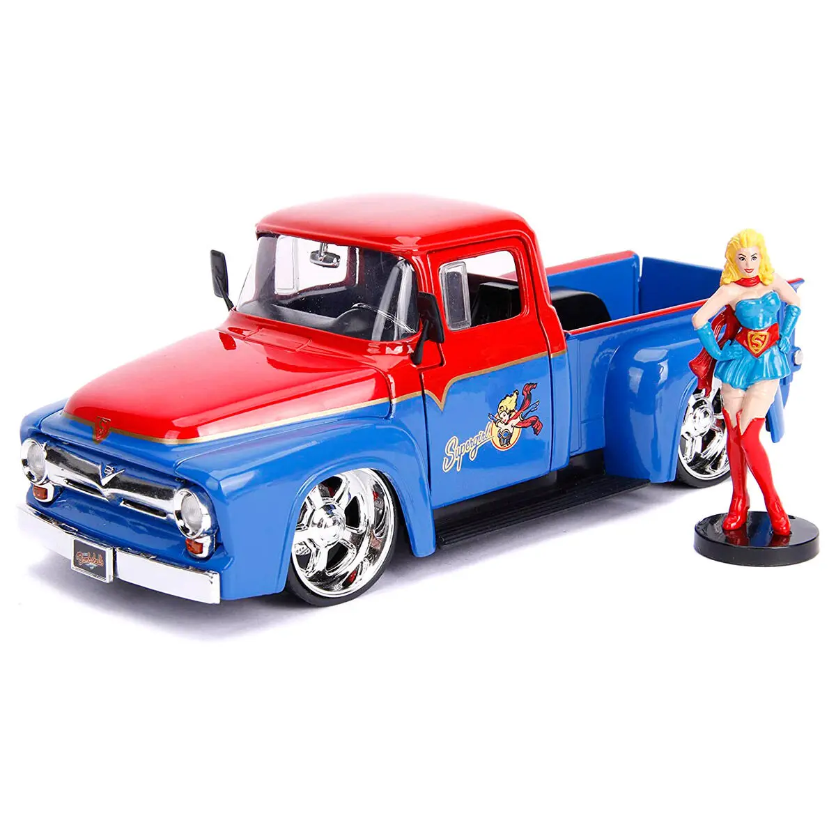 DC Comics Supergirl Ford F-100 Pickup 1956 metal car + figure set product photo