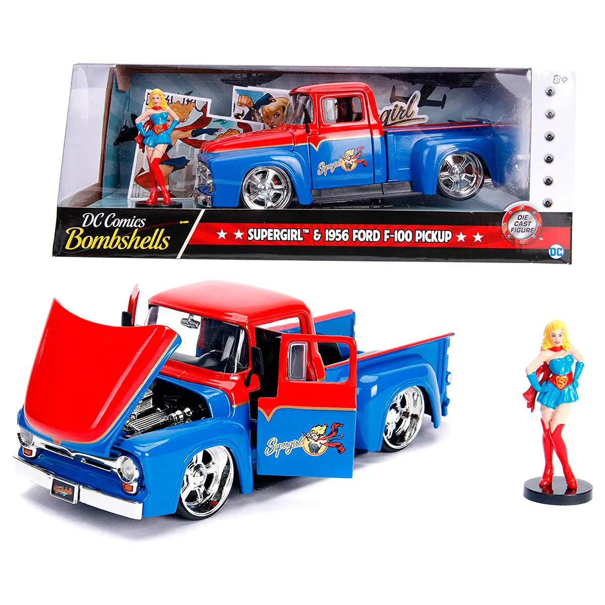 DC Comics Supergirl Ford F-100 Pickup 1956 metal car + figure set product photo