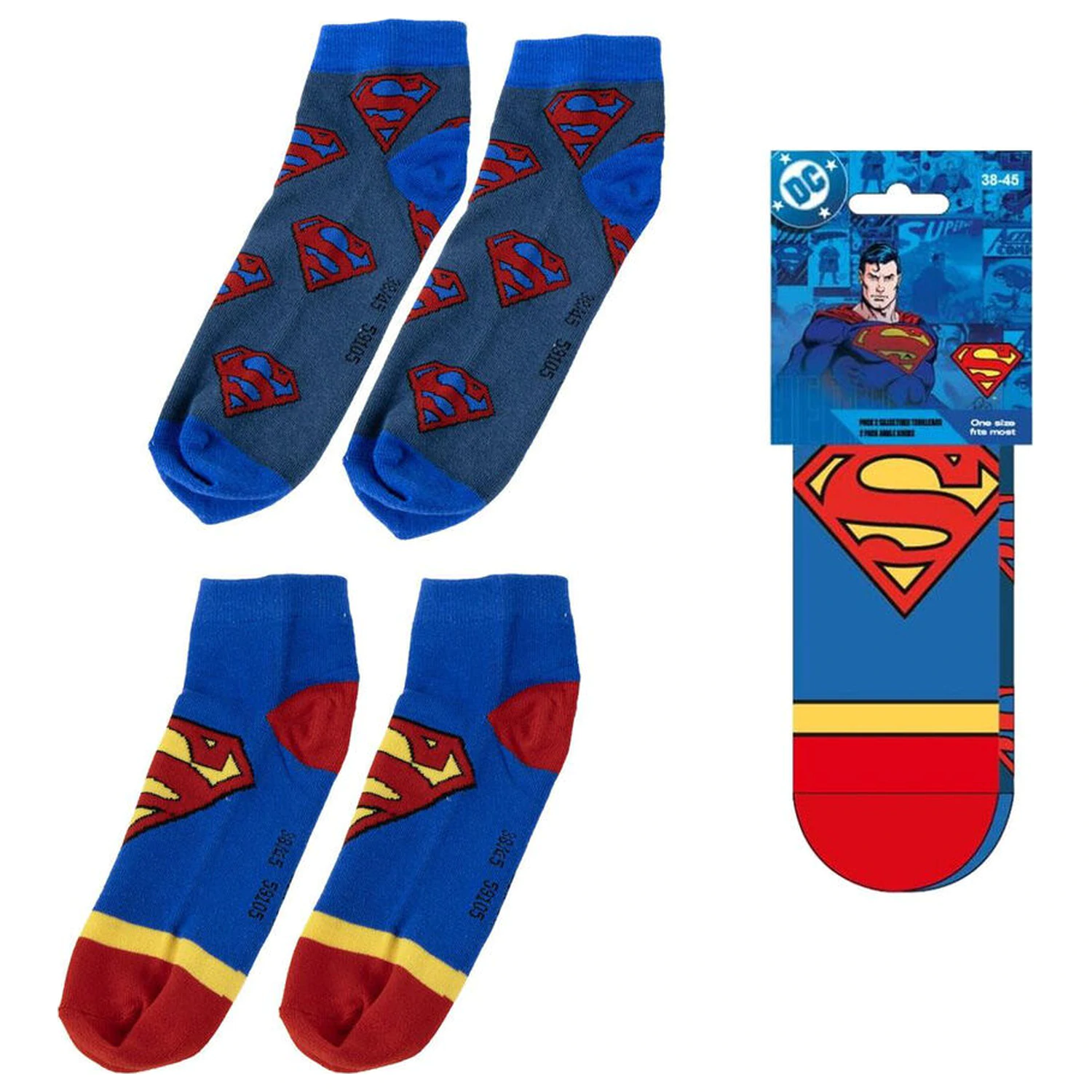 DC Comics Superman adult pack 2 socks product photo
