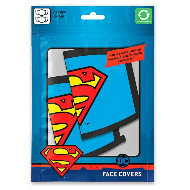 Superman Face Masks 2-Pack Logo product photo