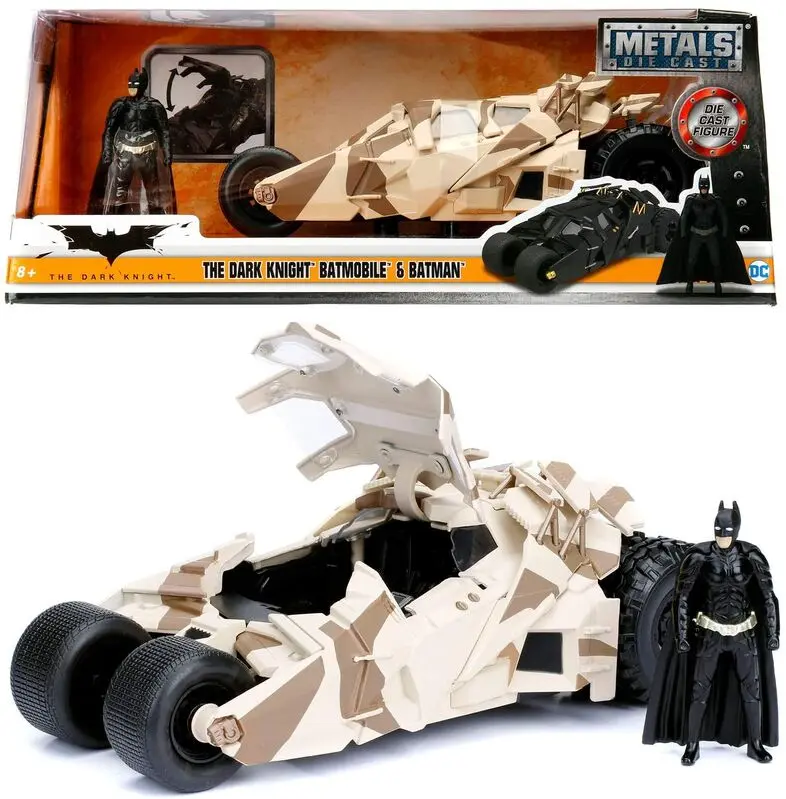 DC Comics The Dark Knight Batmobil metal camouflage car + figure set product photo