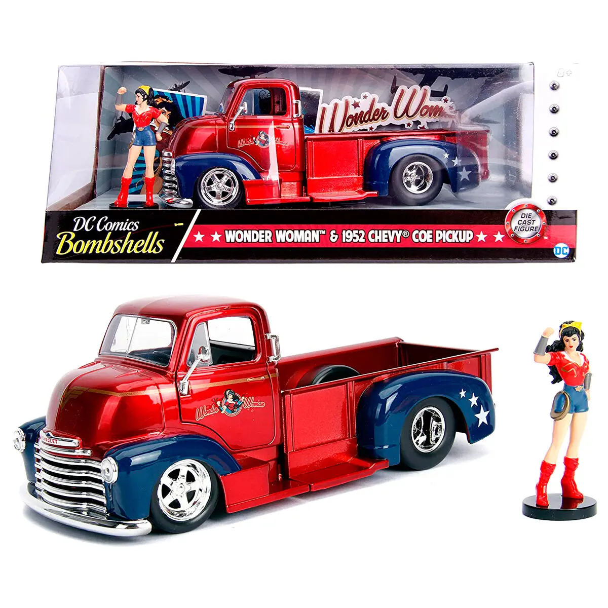 DC Comics Wonder Woman Chevy Coe Pickup 1952 metal car + figure set product photo