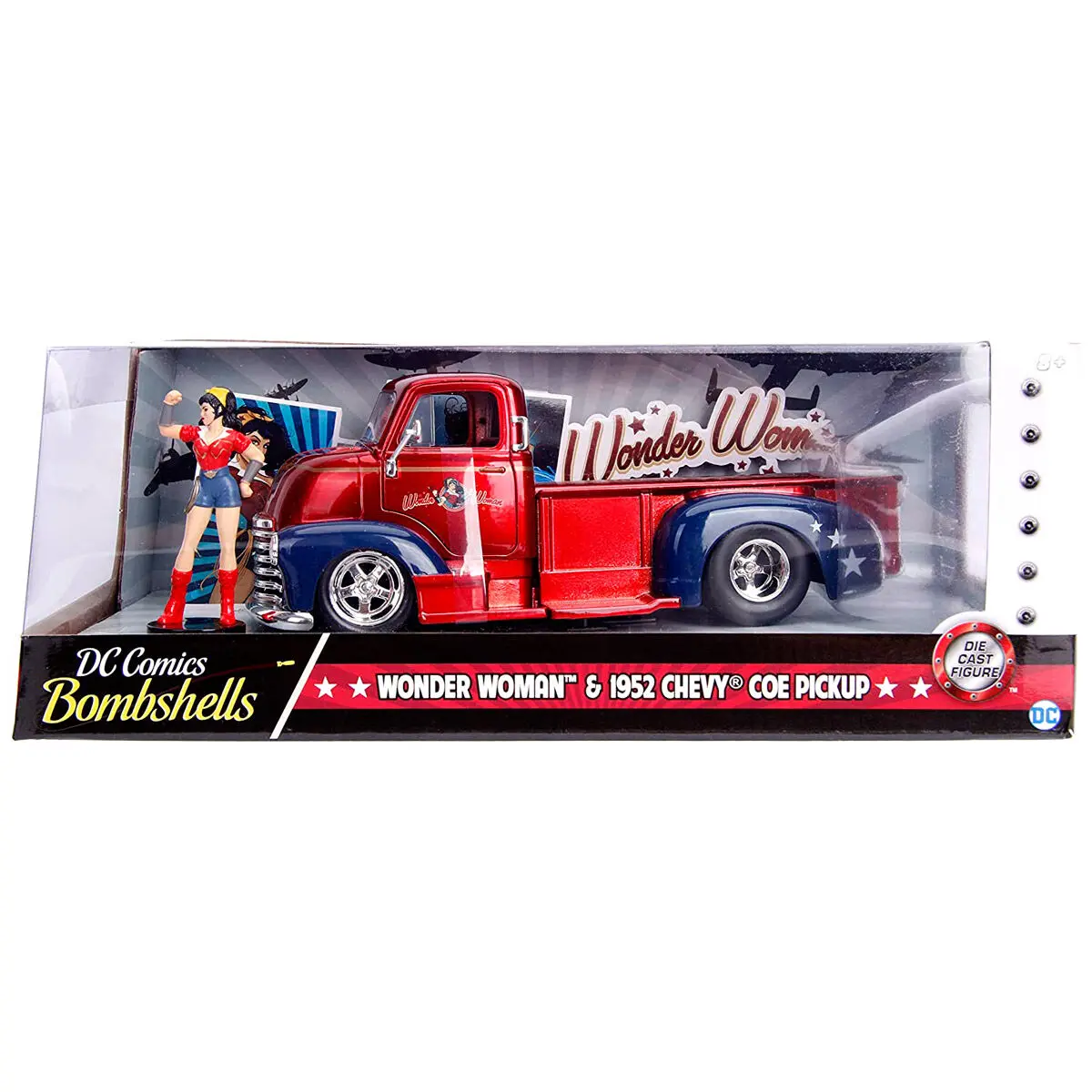 DC Comics Wonder Woman Chevy Coe Pickup 1952 metal car + figure set product photo