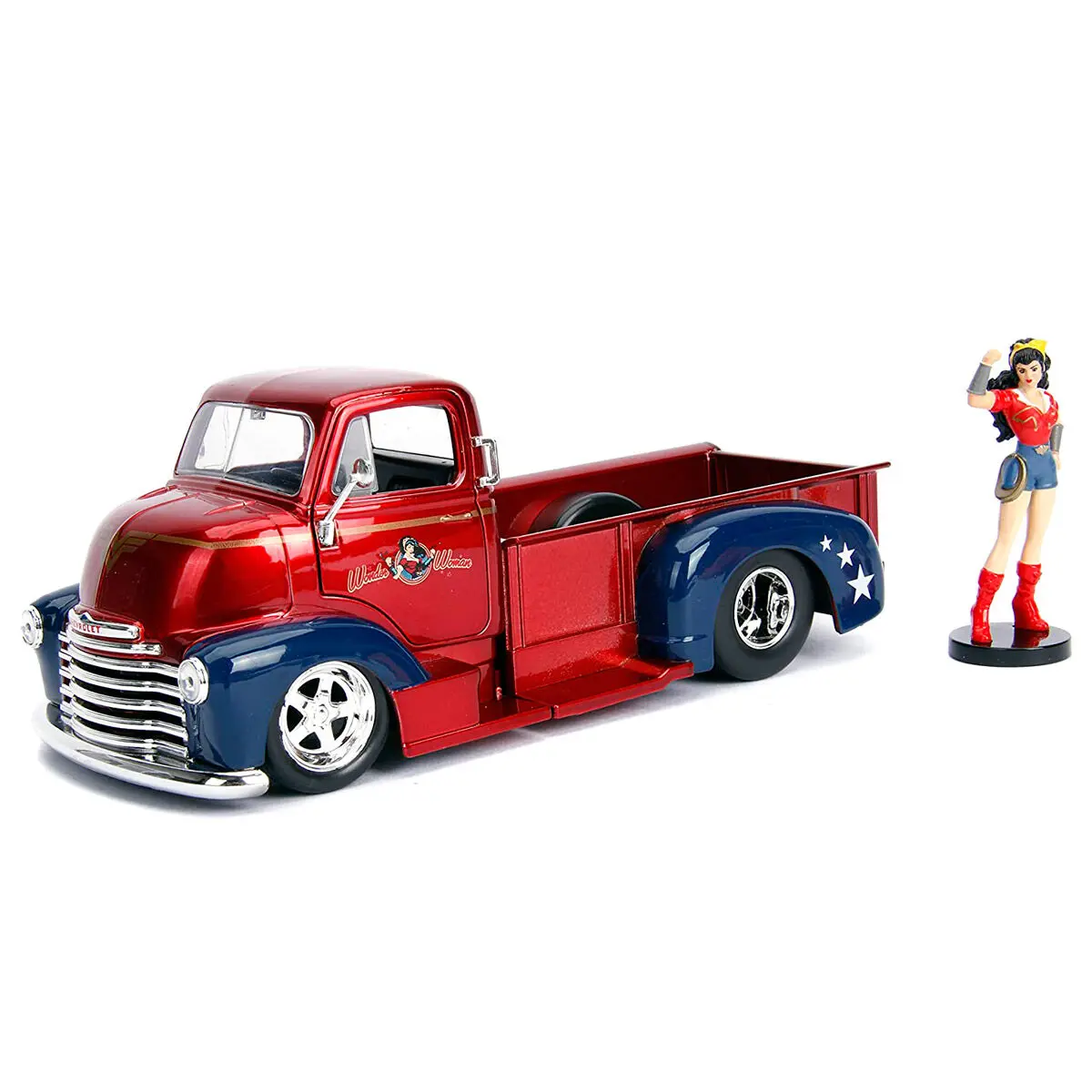 DC Comics Wonder Woman Chevy Coe Pickup 1952 metal car + figure set product photo