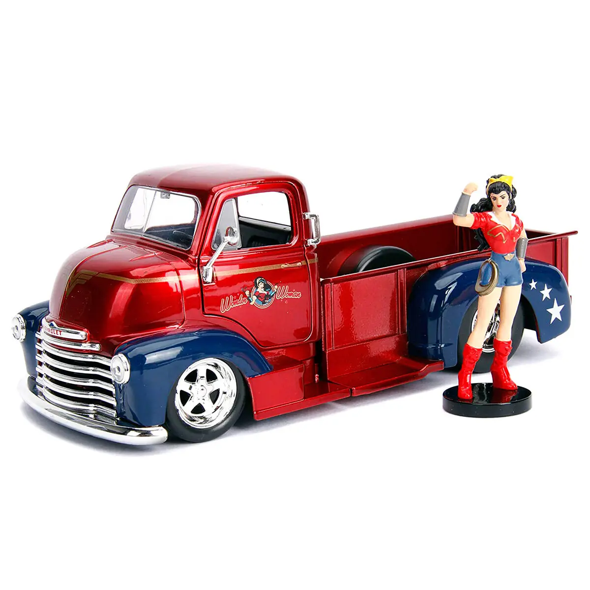 DC Comics Wonder Woman Chevy Coe Pickup 1952 metal car + figure set product photo