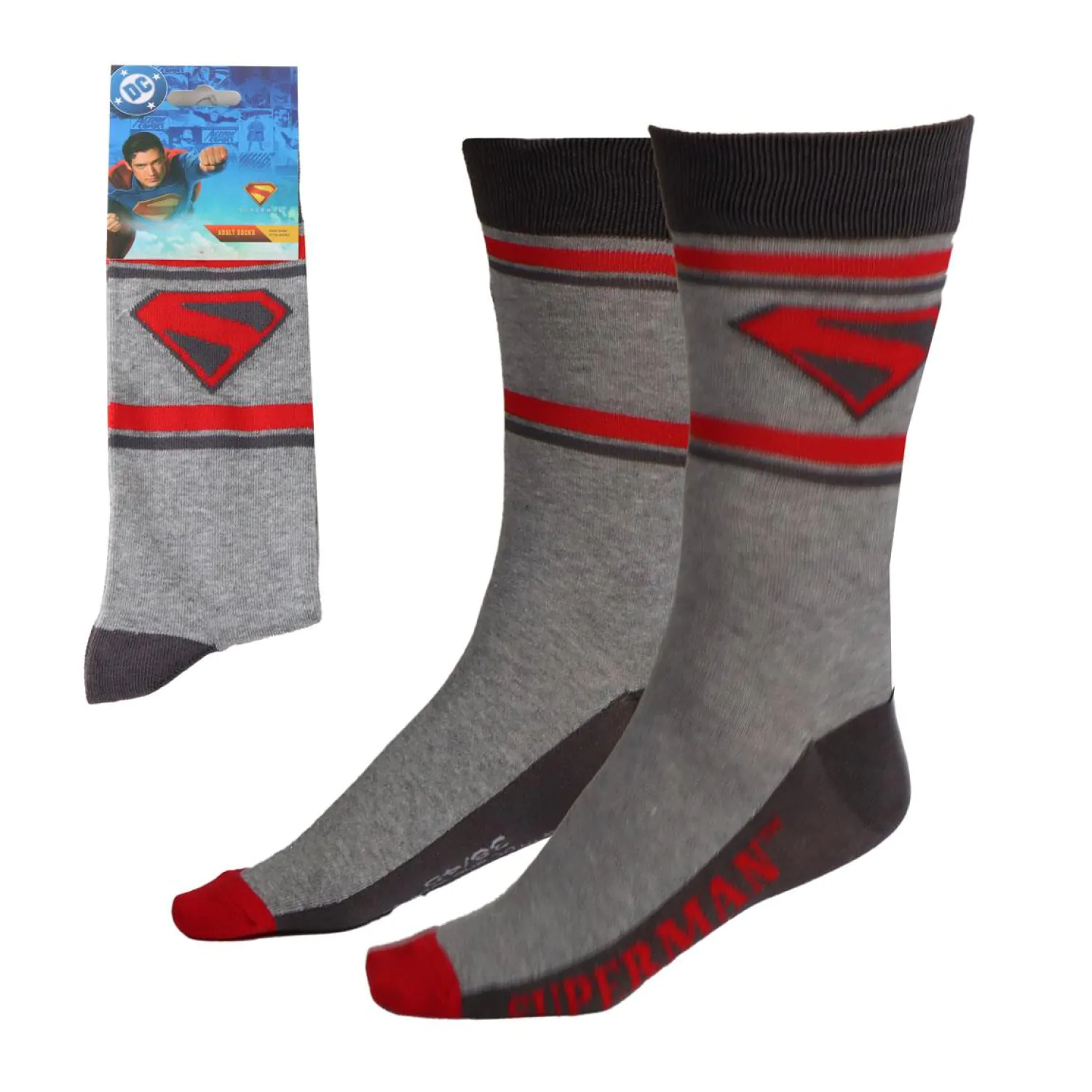 DC Comics Socks Superman Logo Grey 38-45 product photo