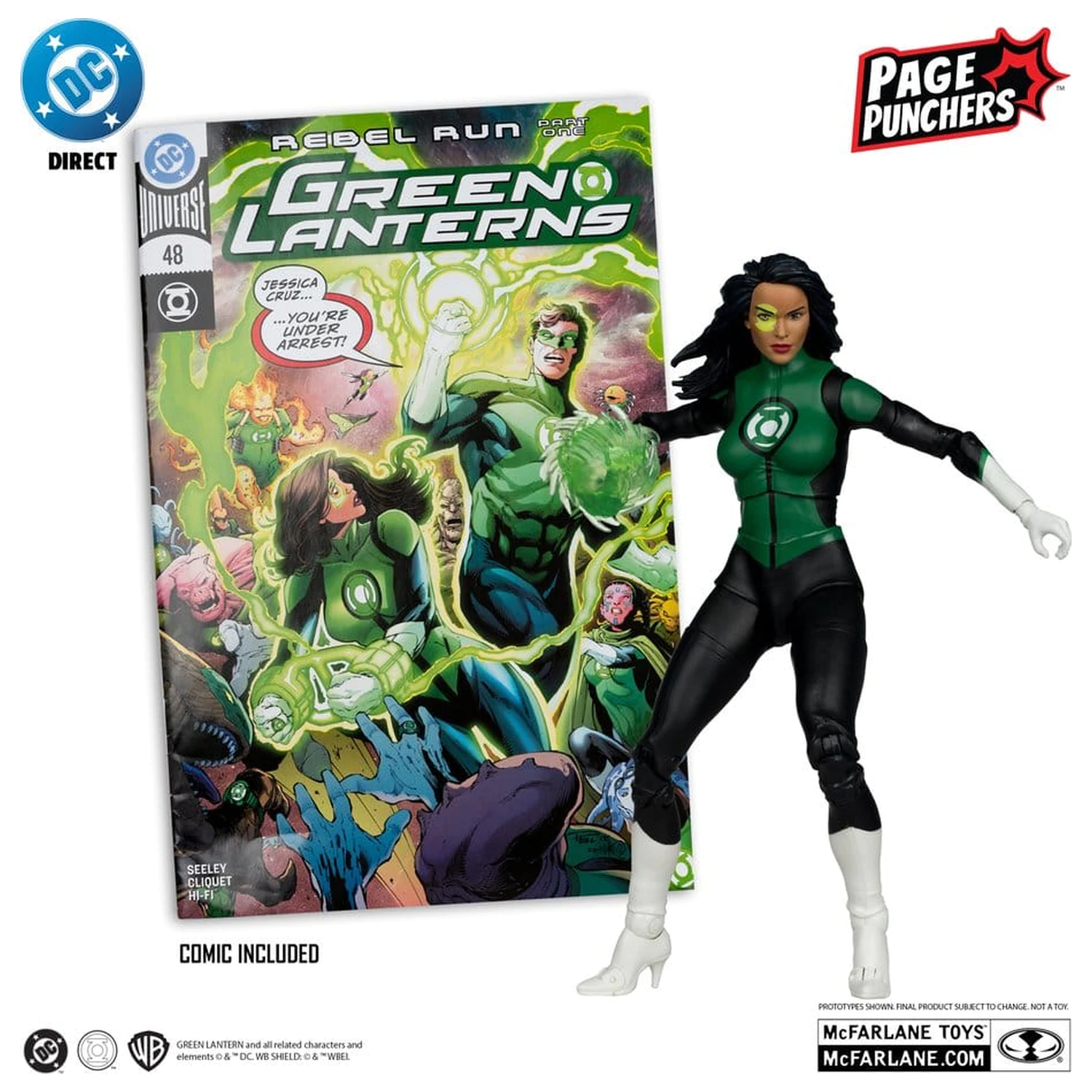 DC Direct Page Punchers Action Figure Jessica Cruz (Green Lanterns # 48) (Red Platinum Edition) 18 cm product photo