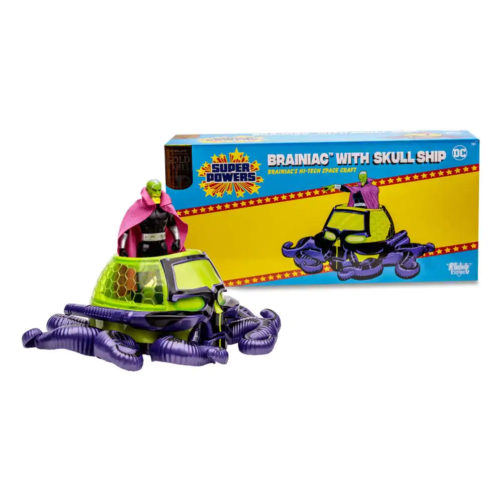 DC Direct Super Powers Action Figure with Vehicles Brainiac with Skull Ship (Gold Label) 12 cm product photo
