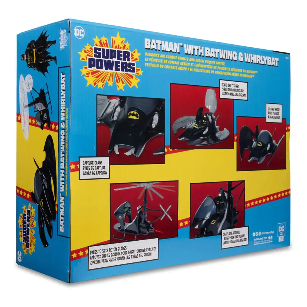 DC Direct Super Powers Action Figure Pack of 3 Batman (Black Suit), The Whirly &amp; The Batwing (Black) (Gold Label) (SDCC) 13 cm product photo