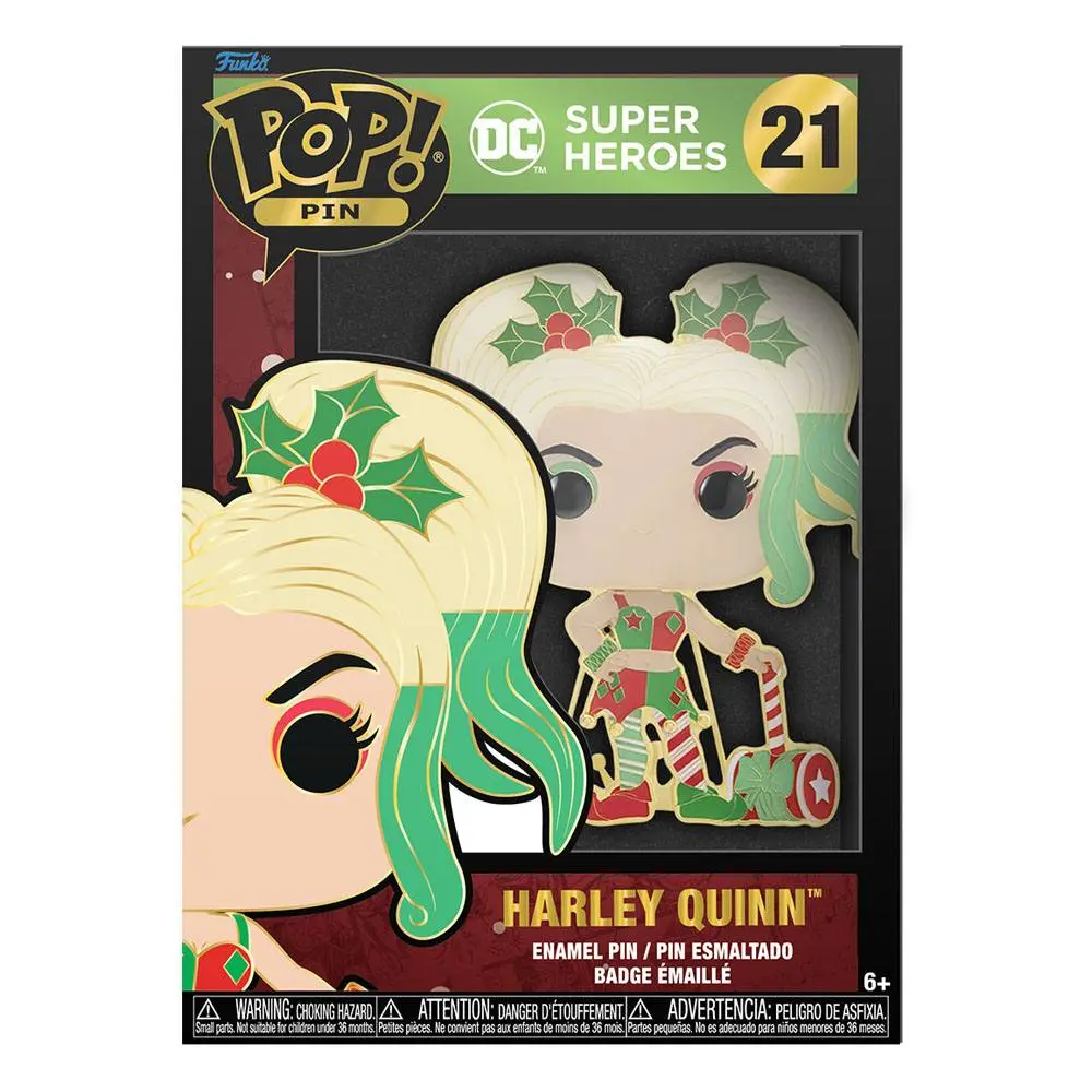 DC Holiday POP! Enamel Pin Harley Quinn 10 cm termékfotó