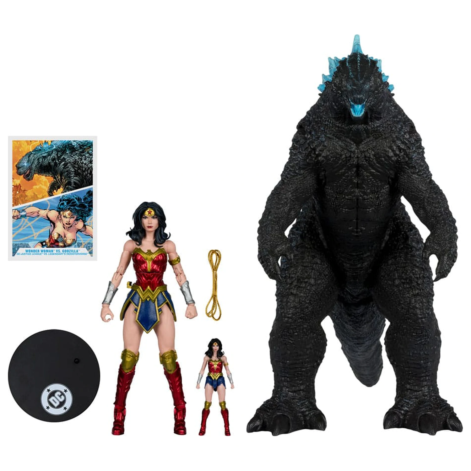 DC Justice League Monsterverse DC Multiverse Action Figures 2-Pack Wonder Woman Vs. Atomic Blast Godzilla 18 cm  product photo