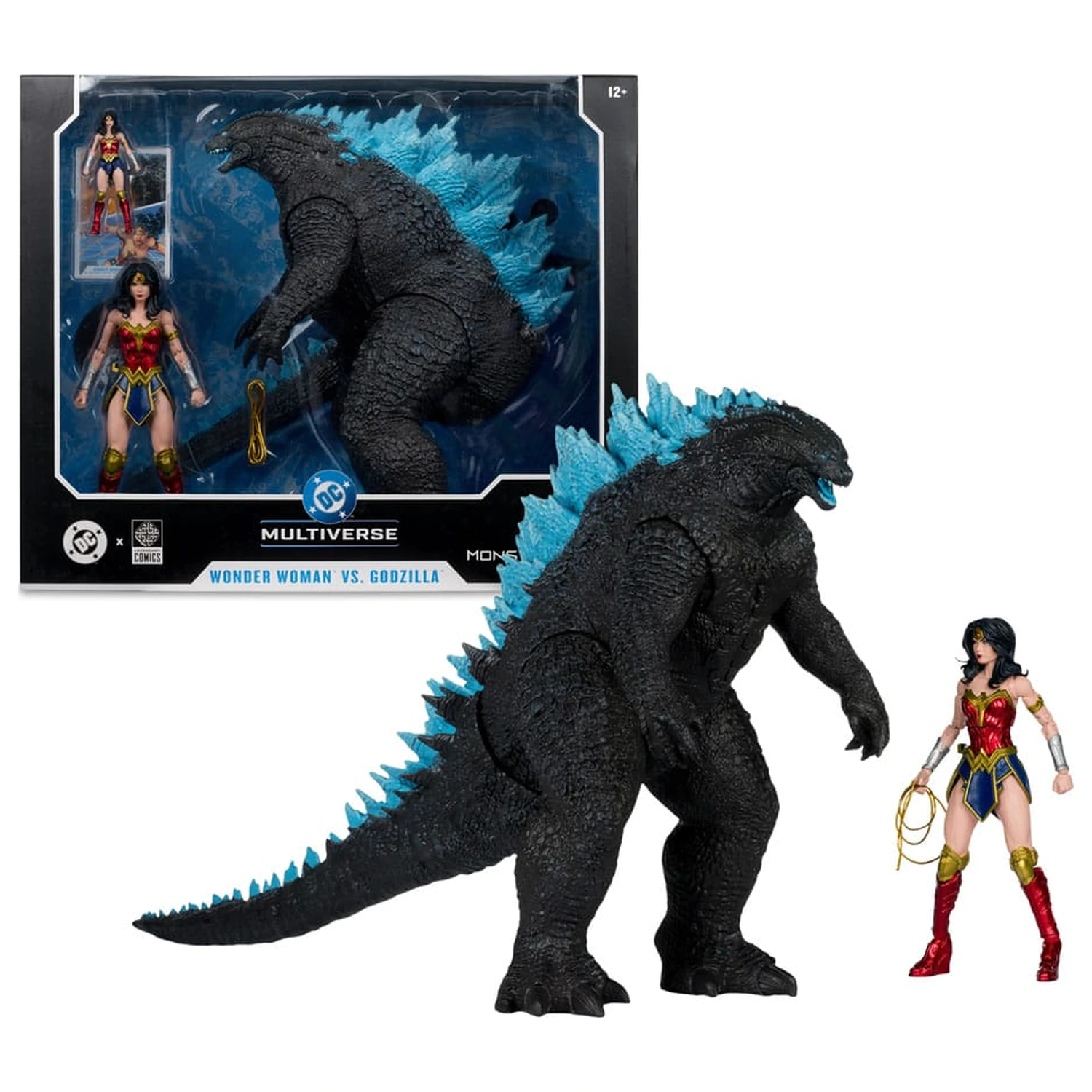 DC Justice League Monsterverse DC Multiverse Action Figures 2-Pack Wonder Woman Vs. Atomic Blast Godzilla 18 cm  product photo