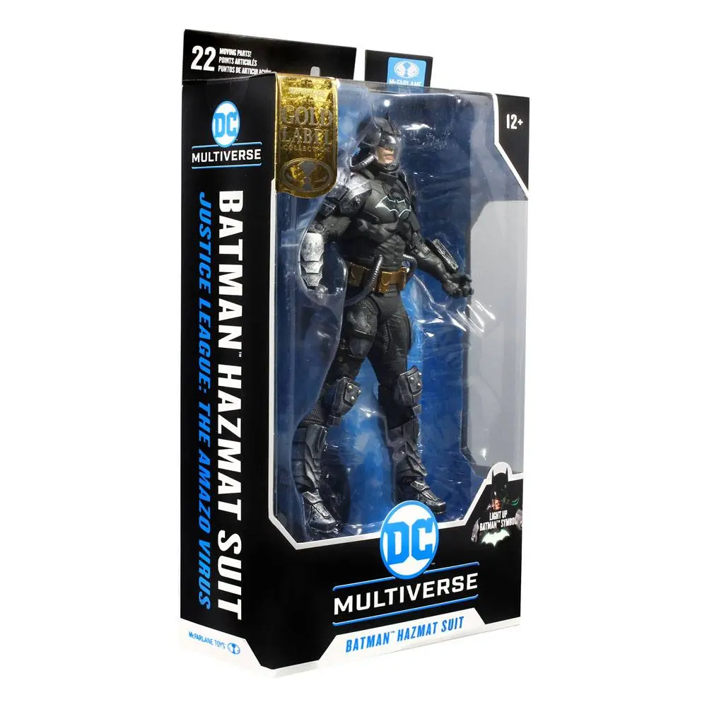 DC Multiverse Action Figure Batman Hazmat Suit Gold Label Light Up Batman Symbol 18 cm product photo