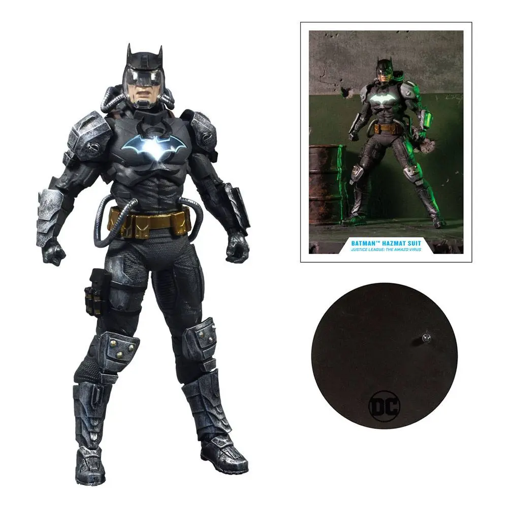 DC Multiverse Action Figure Batman Hazmat Suit Gold Label Light Up Batman Symbol 18 cm product photo