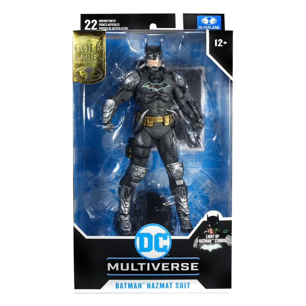 DC Multiverse Action Figure Batman Hazmat Suit Gold Label Light Up Batman Symbol 18 cm product photo