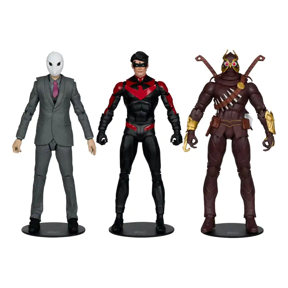 DC Multiverse Action Figure 3-Pack Nightwing vs. Talon &amp; Owl (Batman: The Court of Owls) (Gold Label) 18 cm product photo
