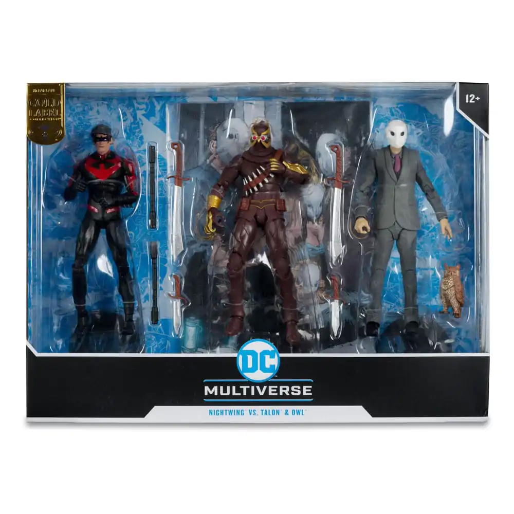 DC Multiverse Action Figure 3-Pack Nightwing vs. Talon &amp; Owl (Batman: The Court of Owls) (Gold Label) 18 cm product photo