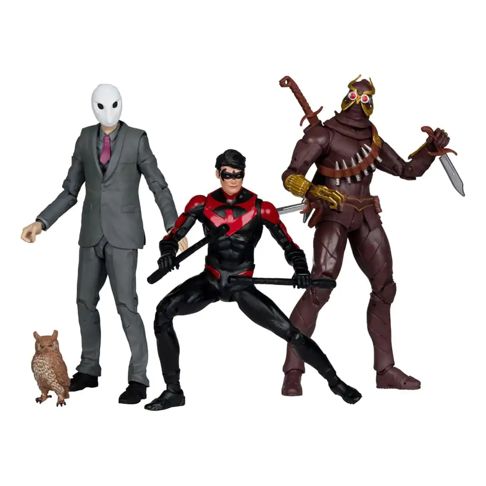 DC Multiverse Action Figure 3-Pack Nightwing vs. Talon &amp; Owl (Batman: The Court of Owls) (Gold Label) 18 cm product photo