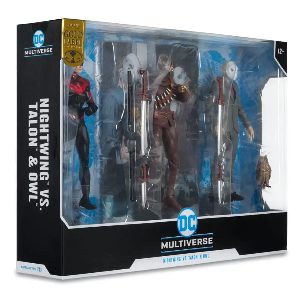 DC Multiverse Action Figure 3-Pack Nightwing vs. Talon &amp; Owl (Batman: The Court of Owls) (Gold Label) 18 cm product photo