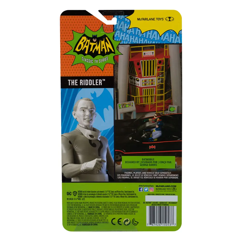 DC Retro Action Figure Batman 66 The Riddler (Black &amp; White TV Variant) 15 cm product photo