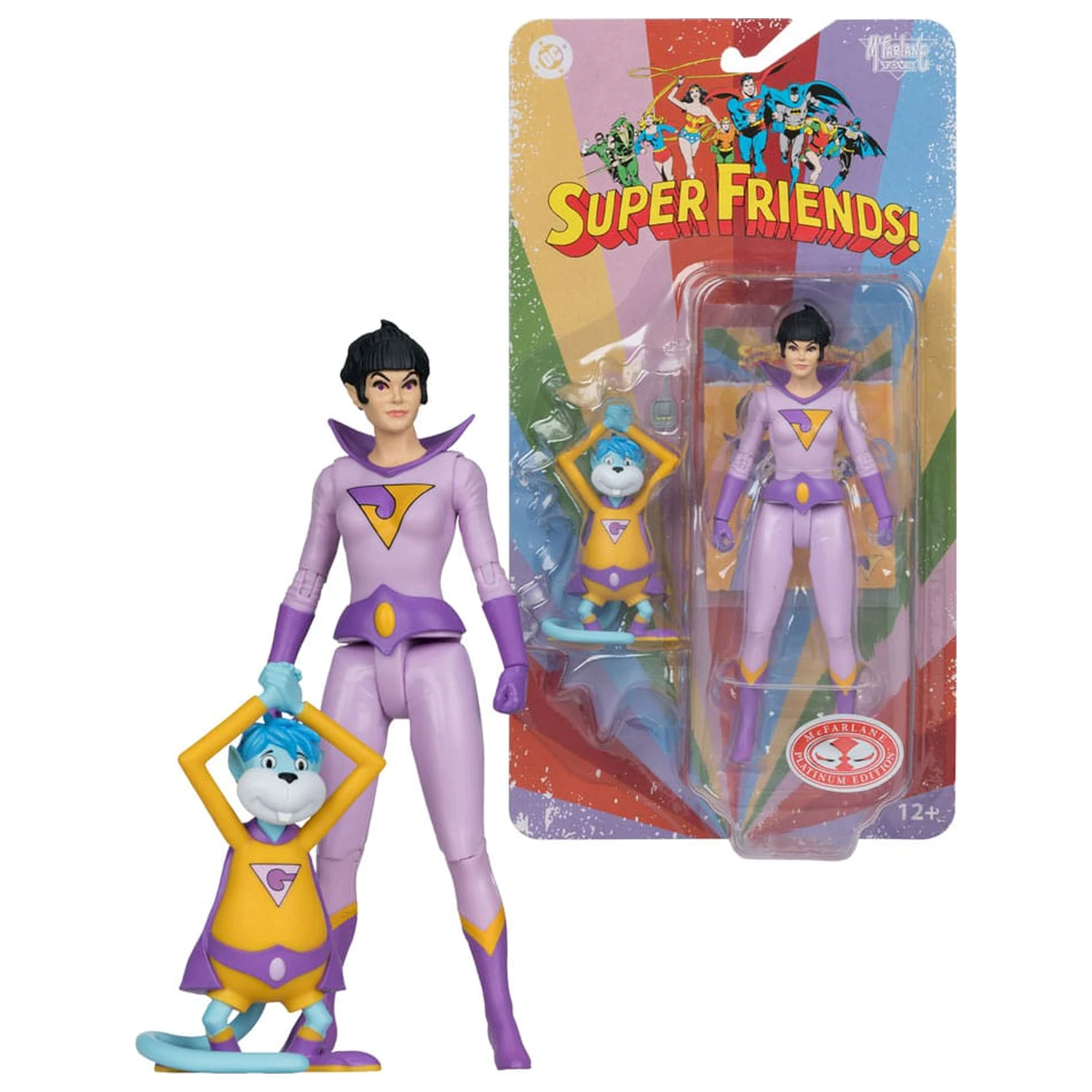 DC Retro Super Friends Action Figure Jayna & Gleek (Red Platinum Edition) 15 cm product photo