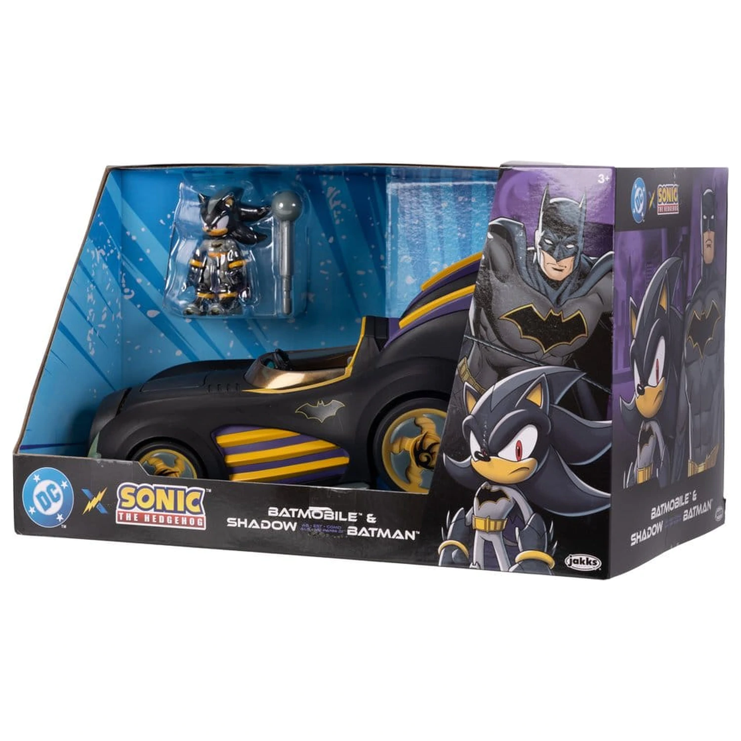 DC x Sonic - The Hedgehog Action Figure with Vehicle Shadow Batman & Batmobile 6 cm  product photo