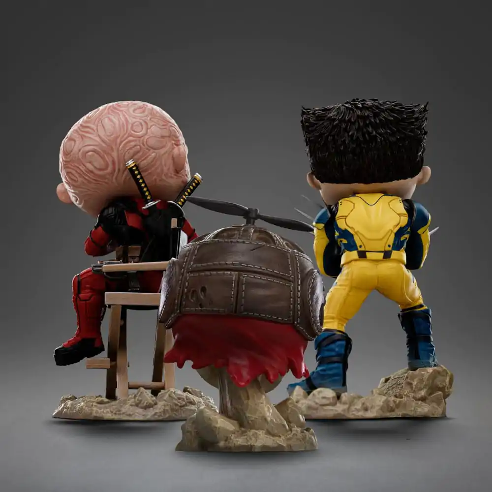 Deadpool &amp; Wolverine Mini Co. PVC Figure Deadpool and Wolverine set Unmasked 14 cm product photo