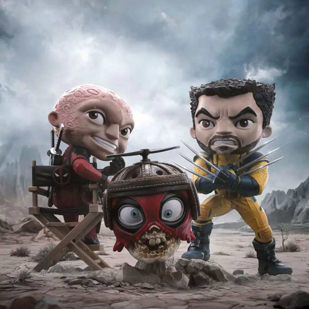 Deadpool &amp; Wolverine Mini Co. PVC Figure Deadpool and Wolverine set Unmasked 14 cm product photo