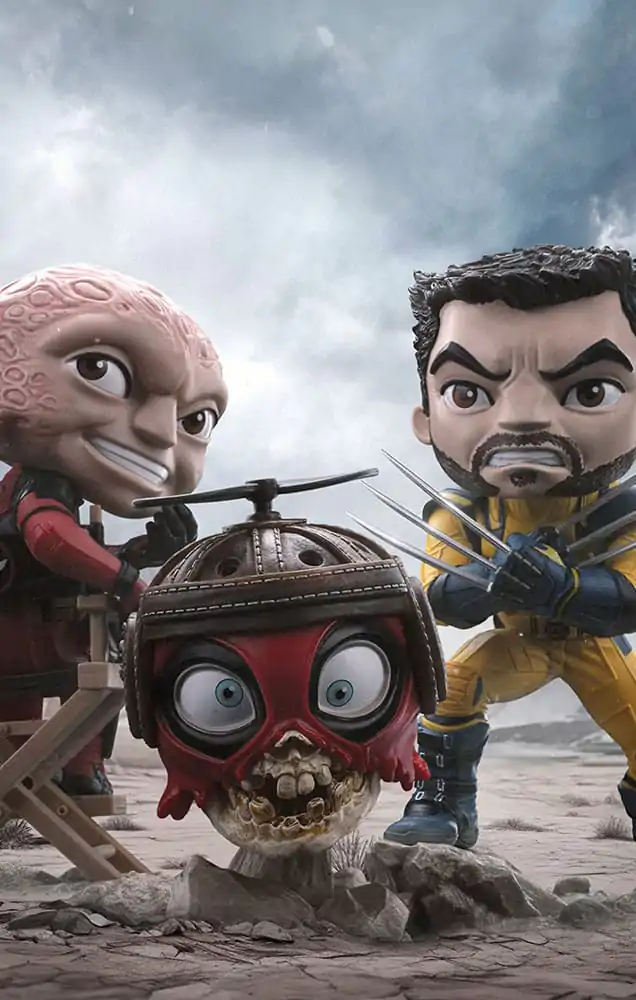 Deadpool &amp; Wolverine Mini Co. PVC Figure Deadpool and Wolverine set Unmasked 14 cm product photo