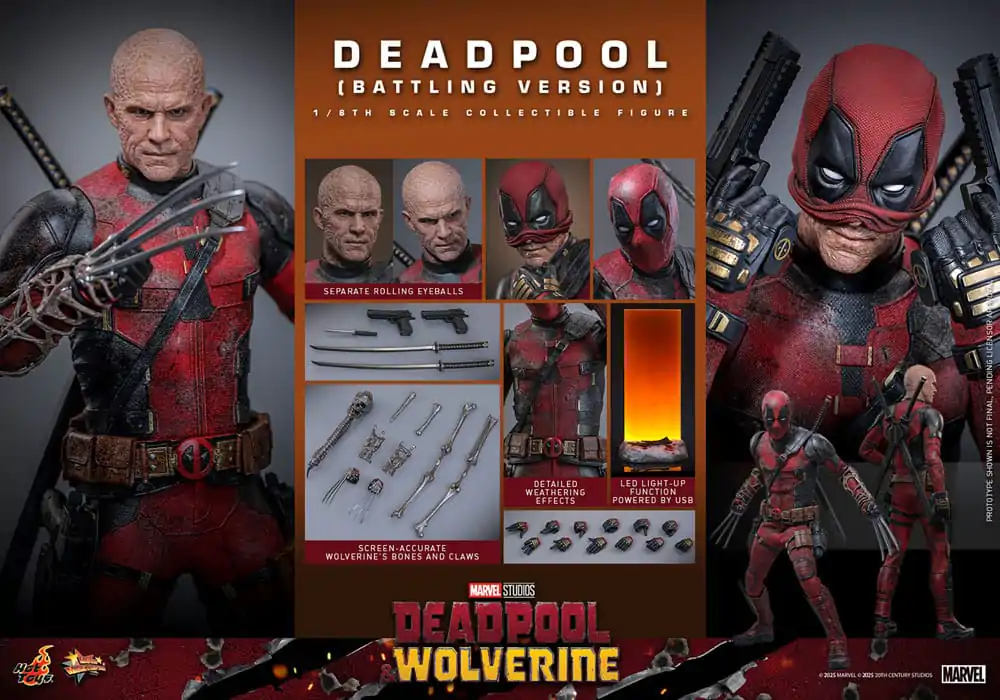 Deadpool &amp; Wolverine Movie Masterpiece Action Figure 1/6 Deadpool (Battling Version) 31 cm product photo