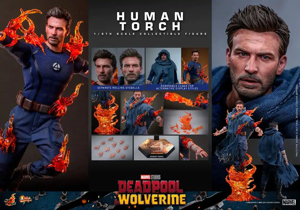 Deadpool & Wolverine Movie Masterpiece Action Figure 1/6 Human Torch 31 cm termékfotó