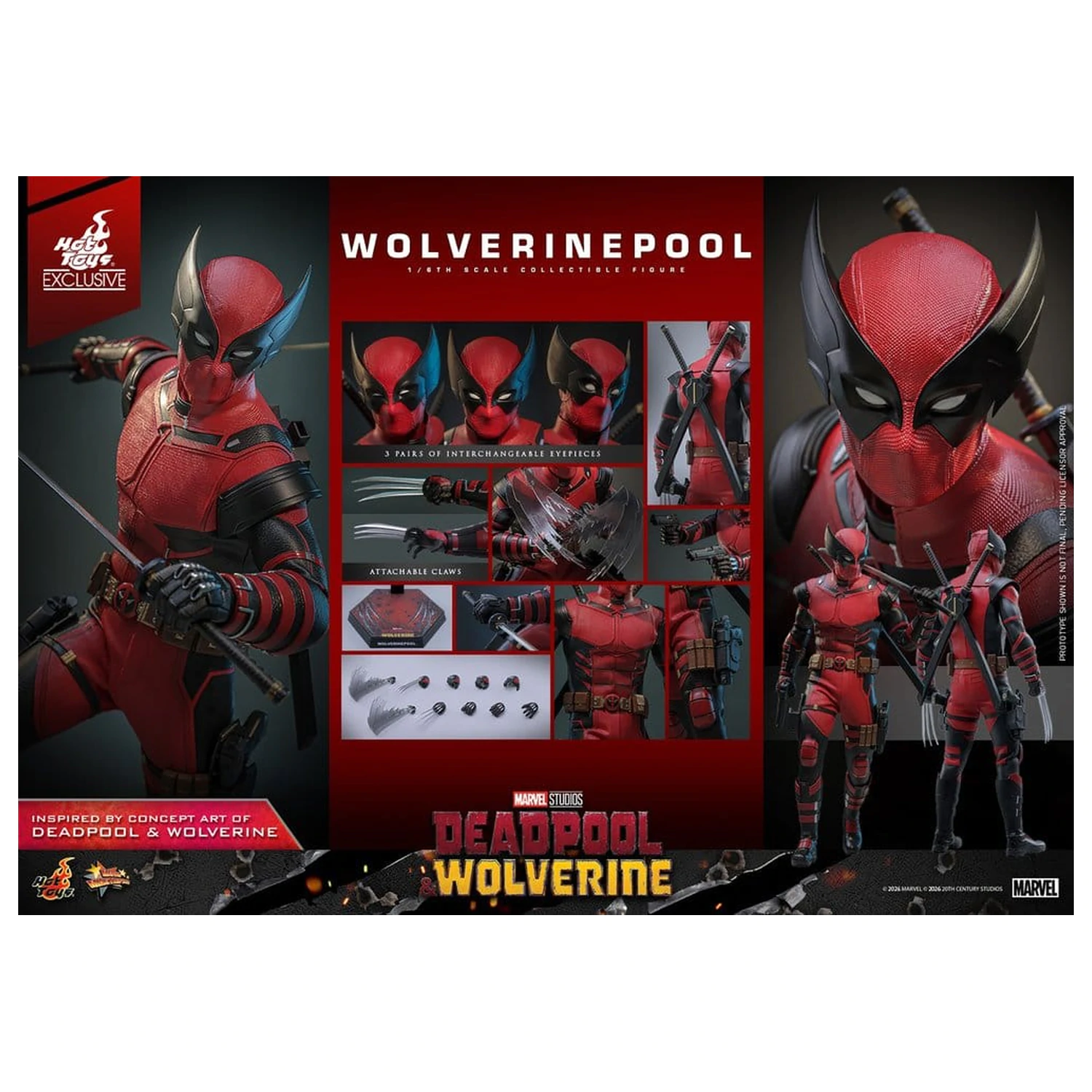 Deadpool & Wolverine Movie Masterpiece Action Figure 1/6 Wolverinepool 31 cm product photo