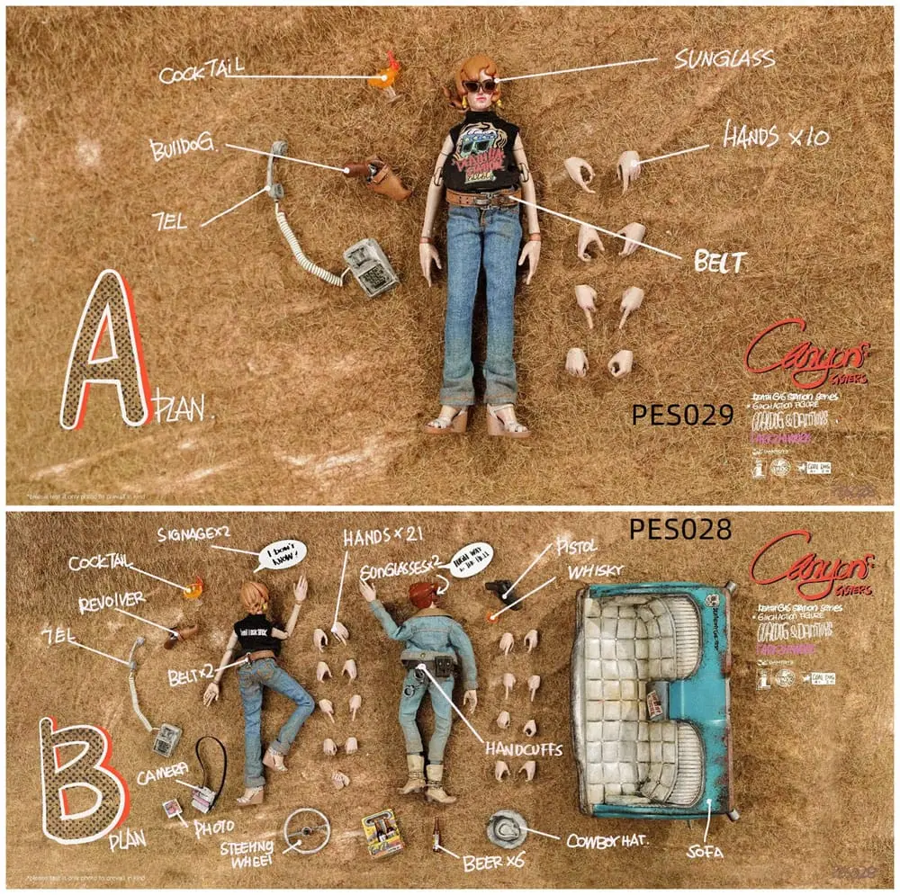 Death Gas Station Series Action Figures Canyon Sisters: Mrs. T & Ms. L 15 cm termékfotó