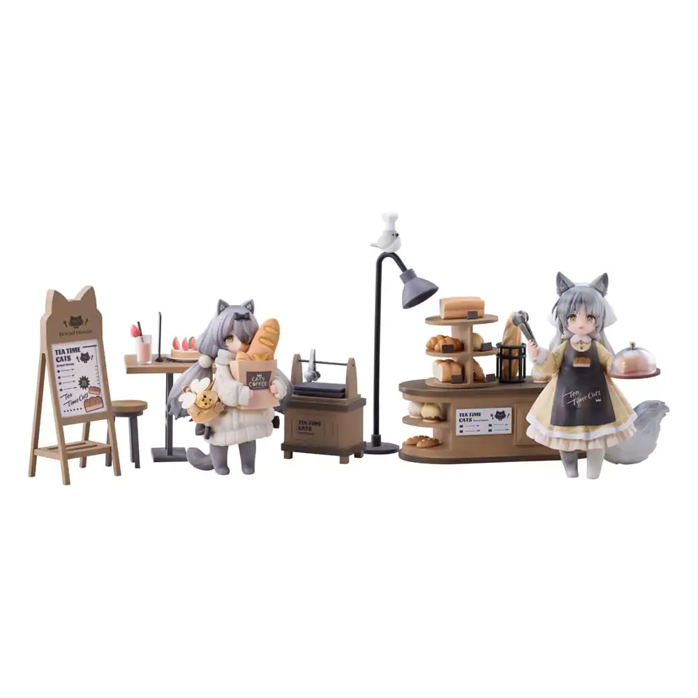 Decorated Life Collection PVC Statue Tea Time Cats - Cat Town Bakery Staff & Customer Set 12 cm termékfotó