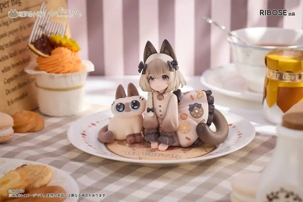 Decorated Life Collection PVC Statue Tea Time Cats x Siamese Cat Azuki-san Friendship Collaboration Exclusive Set 18 cm product photo