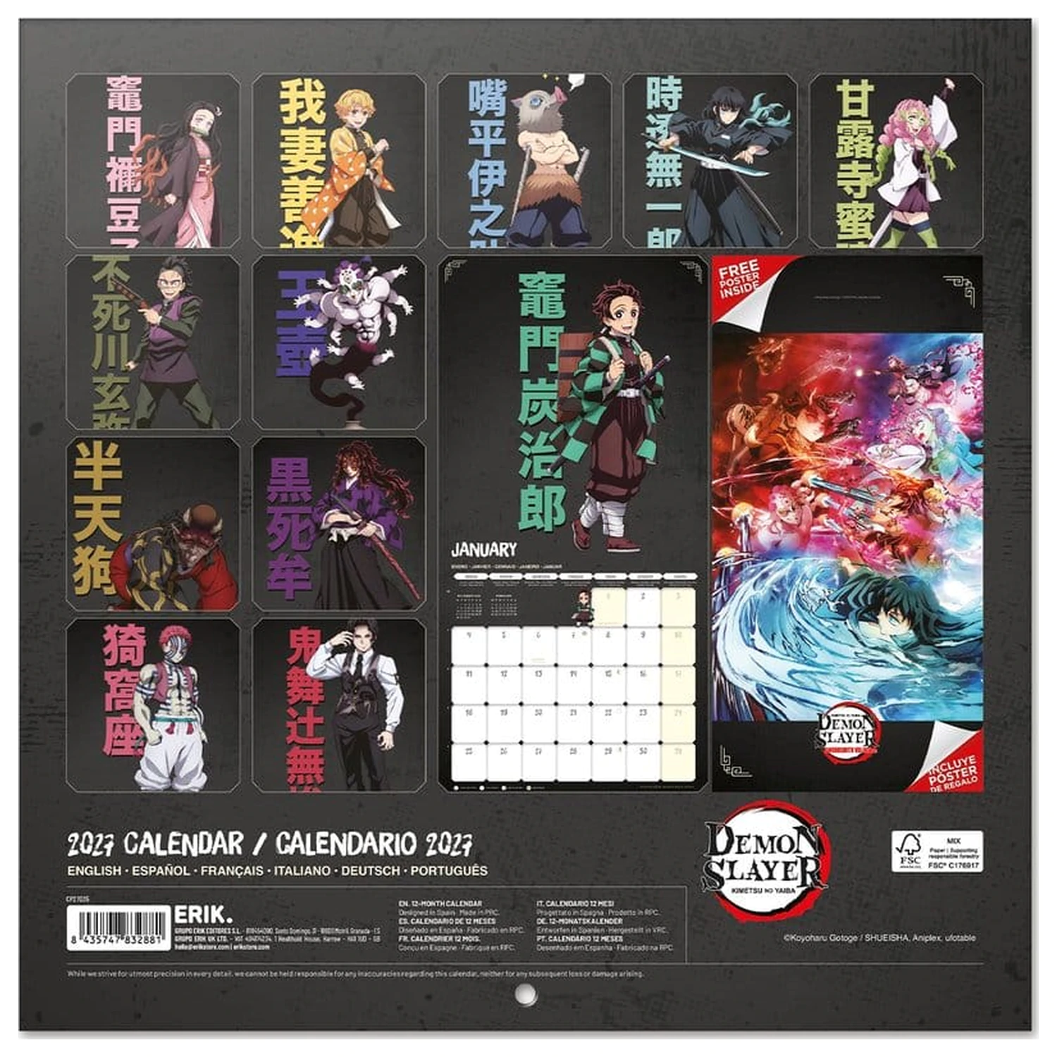 Demon Slayer 2027 Wall Calendar 30 x 30 cm product photo