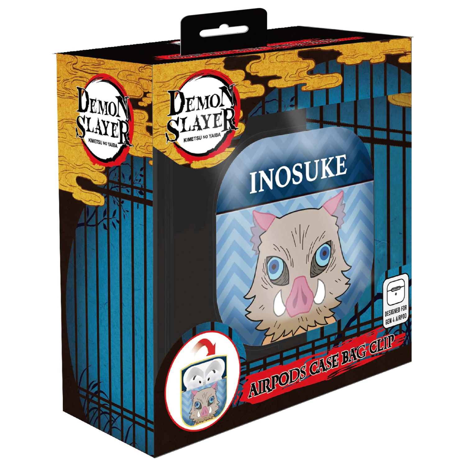 Demon Slayer Inosuke 3D Foam AirPods Case Bag Clip product photo
