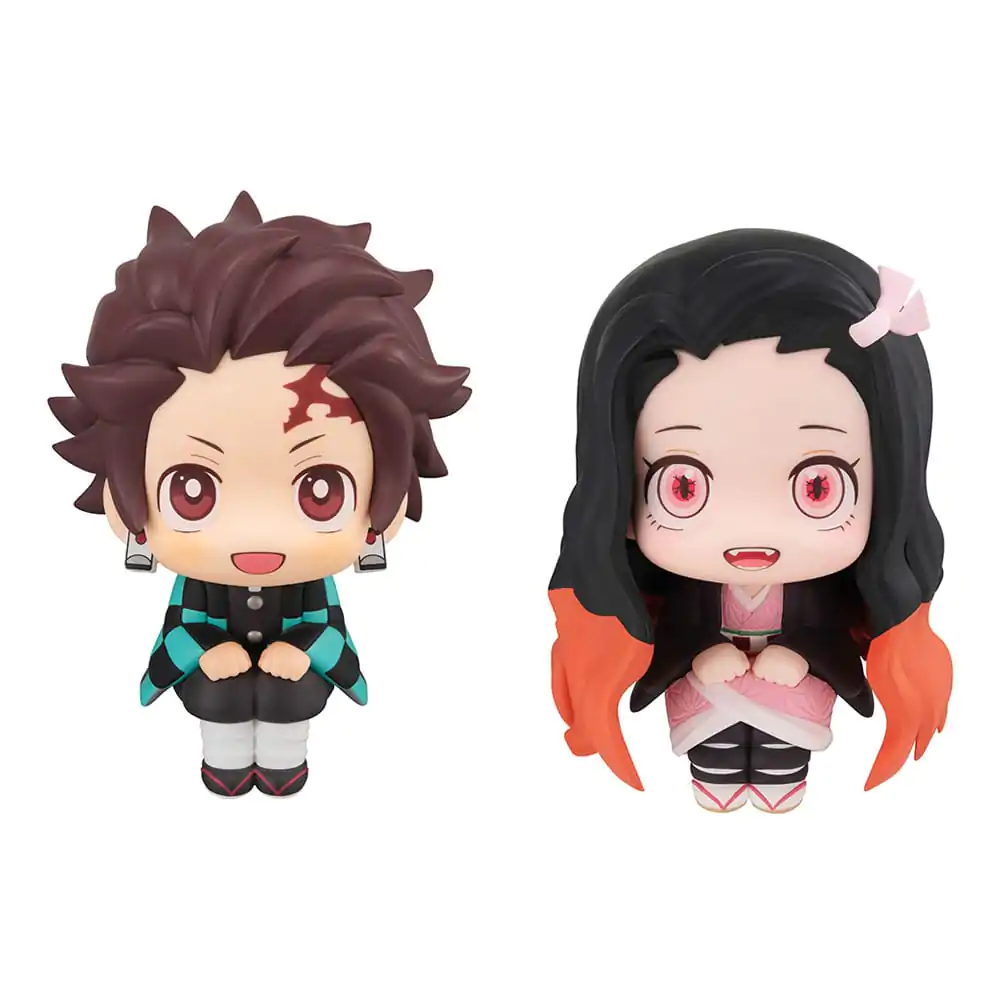 Demon Slayer: Kimetsu no Yaiba Look Up PVC Statue Tanjiro Kamado Sharp face Ver. & Nezuko Kamado Conquered the sun Ver. 11 cm (with gift) termékfotó