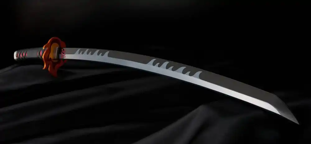 Demon Slayer: Kimetsu no Yaiba Proplica Replica 1/1 Nichirin Sword (Tanjiro Kamado) Kyojuro Rengoku´s Sword Gueard Ver. 88 cm product photo