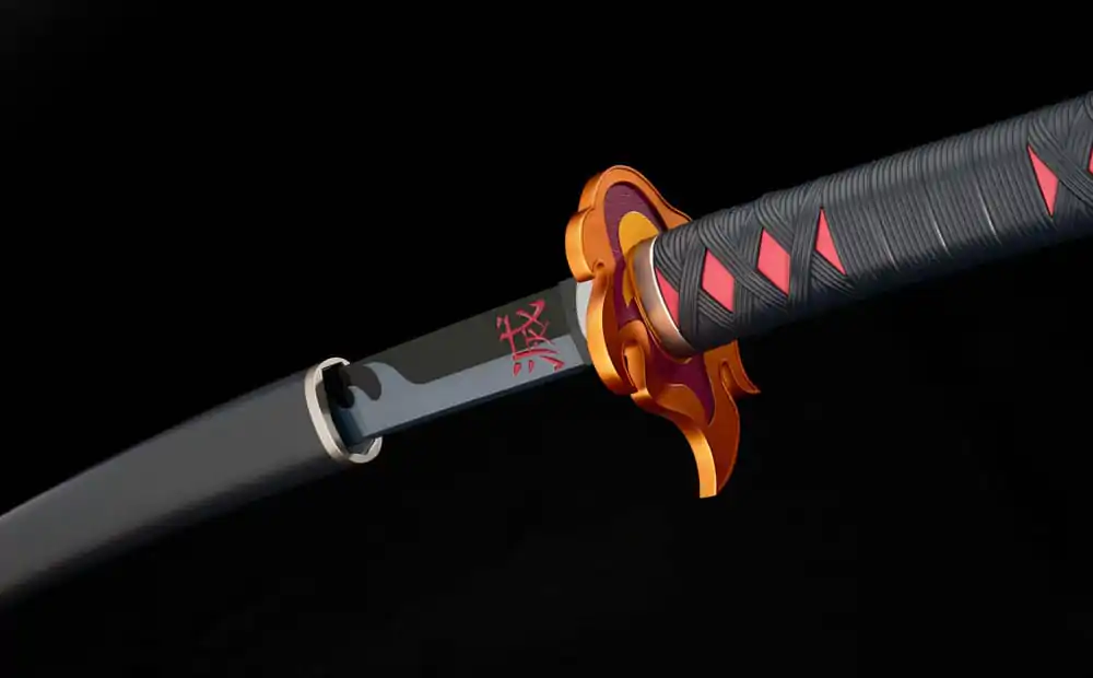 Demon Slayer: Kimetsu no Yaiba Proplica Replica 1/1 Nichirin Sword (Tanjiro Kamado) Kyojuro Rengoku´s Sword Gueard Ver. 88 cm product photo