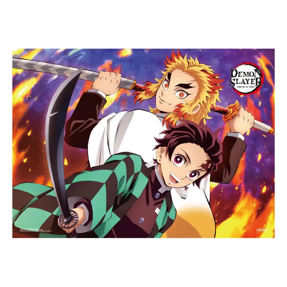 Demon Slayer: Kimetsu no Yaiba Fabric Poster Tanjiro And Kyojuro Rengoku 84 x 118 cm termékfotó