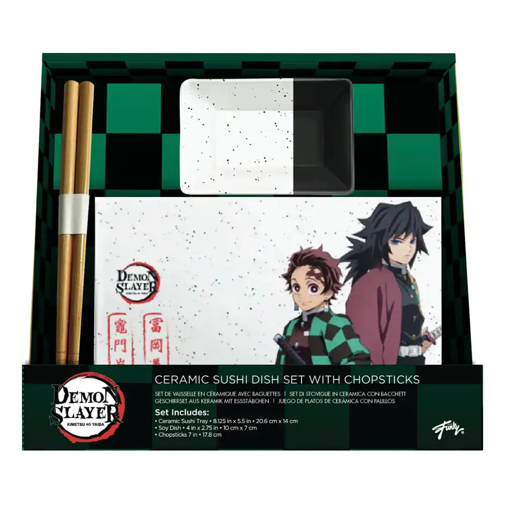 Demon Slayer Ceramic Sushi Set with Chopsticks Tanjiro & Giyu product photo