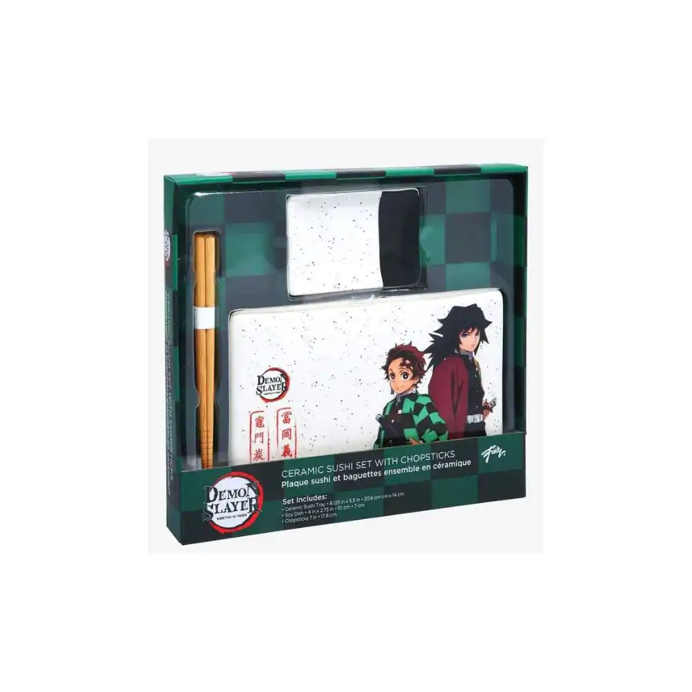 Demon Slayer Ceramic Sushi Set with Chopsticks Tanjiro & Giyu product photo