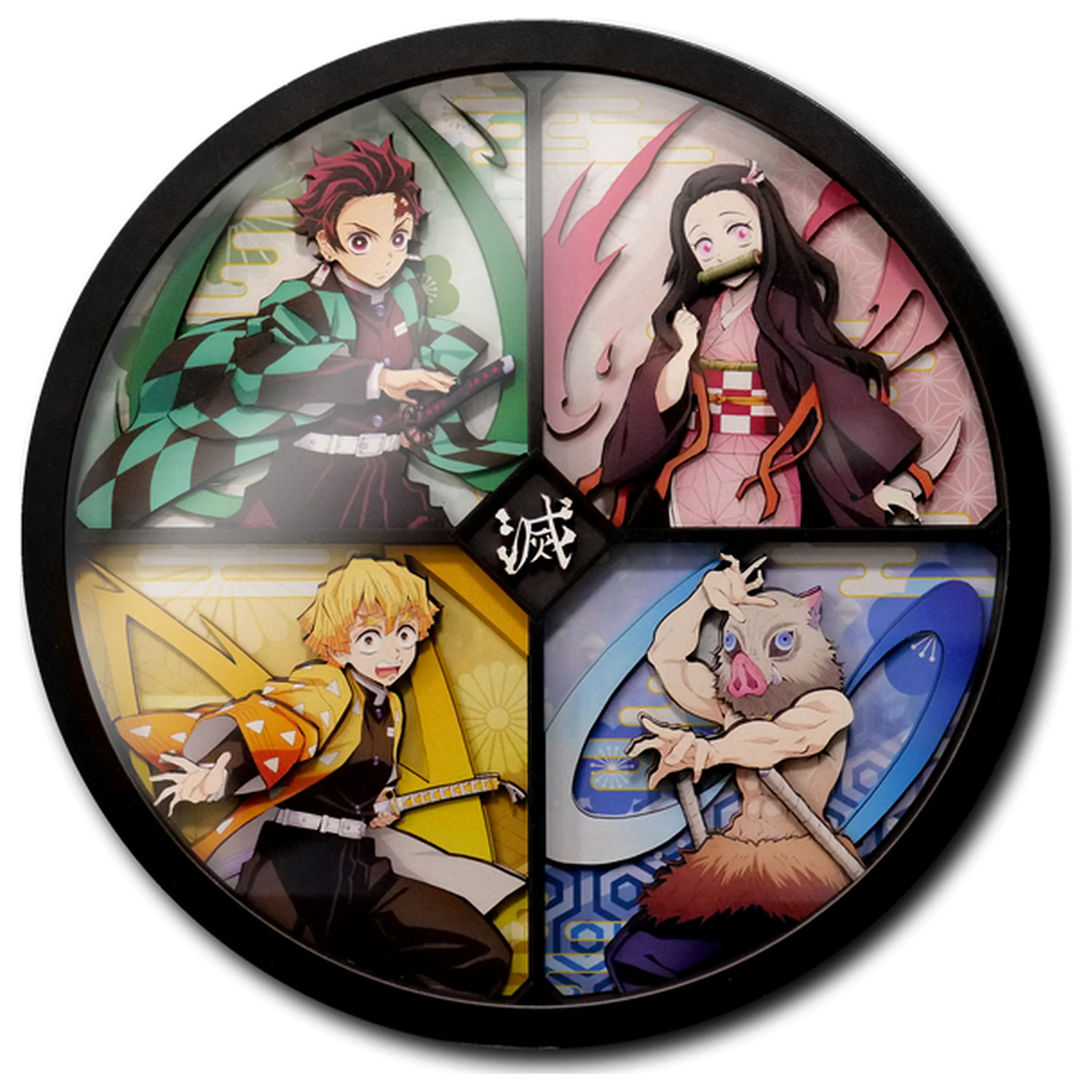 DEMON SLAYER Tanjiro, Nezuko... Wood Decor Frame 3D Poster product photo