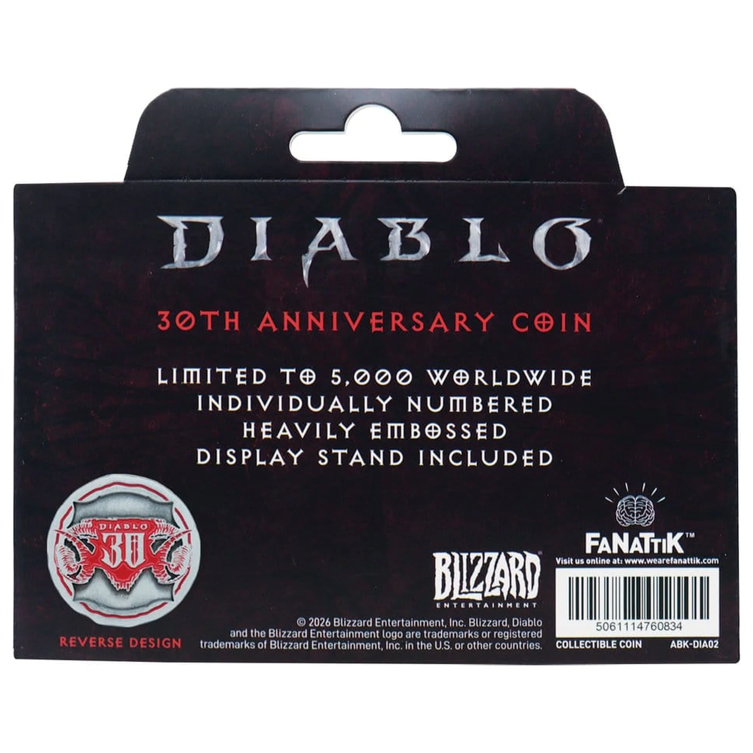 Diablo Collectable Coin 30th Anniversary Limited Edition product photo