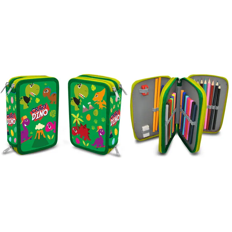 Dino triple pencil case product photo