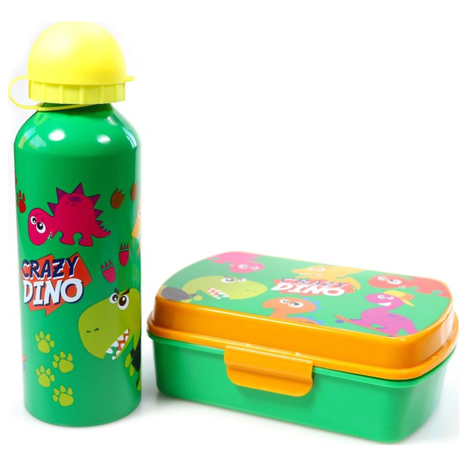 Dinosaur Crazy Sandwich Box + Aluminium Water Bottle Set product photo