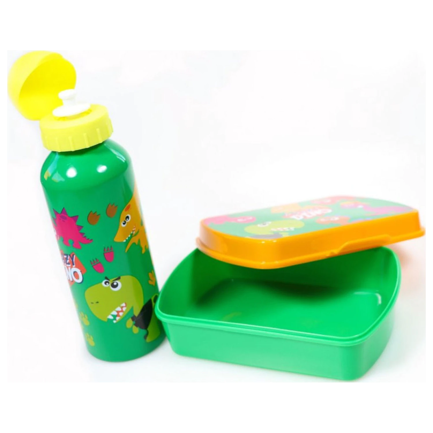 Dinosaur Crazy Sandwich Box + Aluminium Water Bottle Set product photo